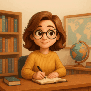 Illustration d'une autrice qui rédige son blog sur la formation professionnelle pour adultes