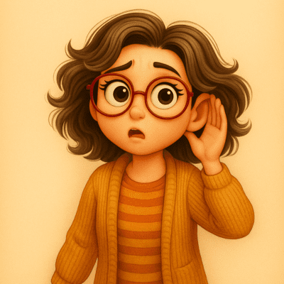 Illustration représentant un apprenant qui essaye d'entendre une voix dans une vidéo